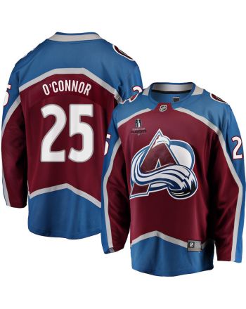 Logan O'Connor 25 Colorado Avalanche Stanley Cup 2023 Playoffs Patch Home Breakaway Men Jersey - Burgundy