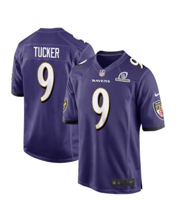 Justin Tucker 9 Baltimore Ravens 2024 Divisional Patch Game Men Jersey - Purple