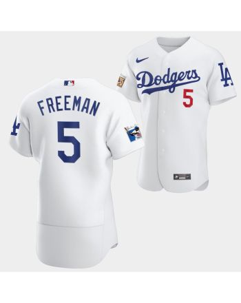 Los Angeles Dodgers Freddie Freeman White Jersey 5 Jackie Robinson 75th Anniversary 2022-23 Uniform