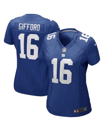 Frank Gifford 16 New York Giants Women Game Retired Jersey - Royal