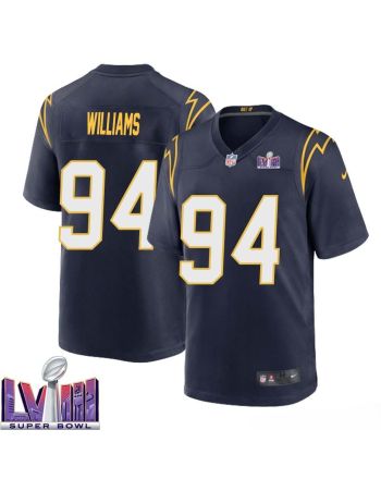 Jamal Williams 94 Los Angeles Chargers Super Bowl LVIII Men Alternate Game Jersey - Navy