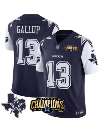 Michael Gallup 13 Dallas Cowboys 2023 NFC East Champions Patch Game Men Jersey - Navy