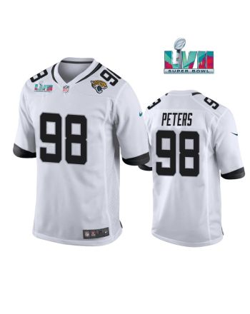 Corey Peters 98 Jacksonville Jaguars Super Bowl LVII Super Bowl LVII White Men Game Jersey