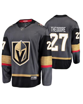 Men Vegas Golden Knights Shea Theodore 27 Gray Home Breakaway Player Jersey Jersey