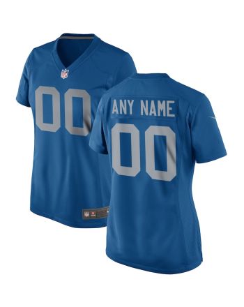 Detroit Lions Women Custom Throwback Game Jersey - Blue