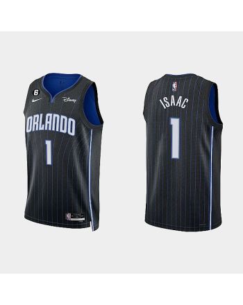 Orlando Magic 1 Jonathan Isaac 2022-23 Icon Edition Black Men Jersey