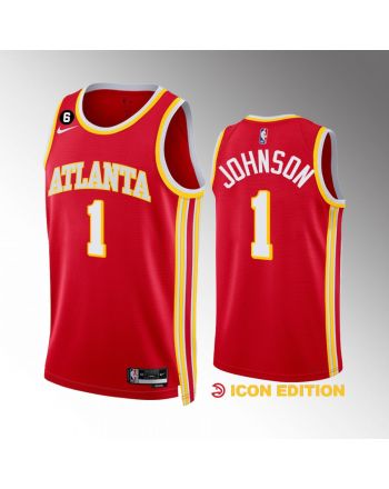 Jalen Johnson 1 Atlanta Hawks Icon Edition Red Jersey 2022-23 Swingman