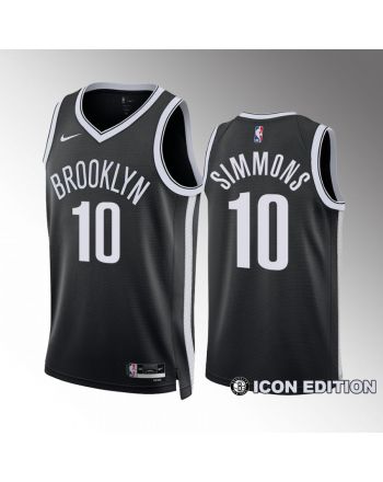 Brooklyn Nets Icon Edition Ben Simmons 10 Black Jersey 2022-23 Swingman