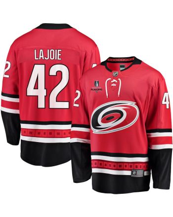 Maxime Lajoie 42 Carolina Hurricanes Stanley Cup 2023 Playoffs Patch Home Breakaway Men Jersey - Red