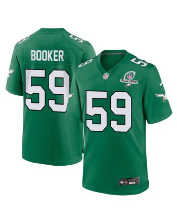 Thomas Booker 59 Philadelphia Eagles 2023 Playoffs Patch Alternate Game Men Jersey - Kelly Green