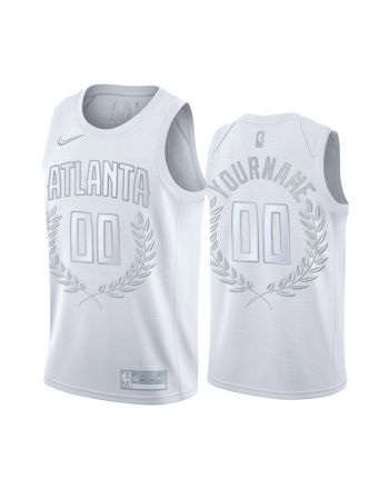 Custom 00 Atlanta Hawks White Glory Awards Limited Jersey