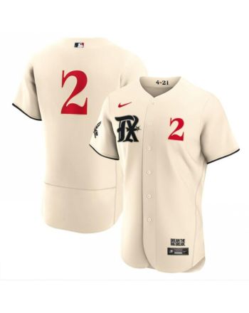 Marcus Semien 2 Texas Rangers 2023 City Connect Flex Base Elite Jersey - Cream