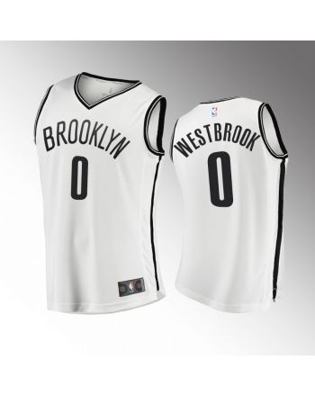 Brooklyn Nets Russell Westbrook 0 Jersey Nets White