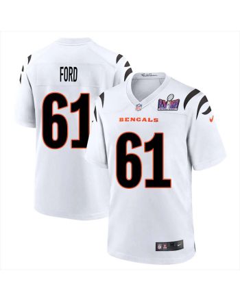 Cody Ford 61 Cincinnati Bengals Super Bowl LVIII Men Away Limited Jersey - White