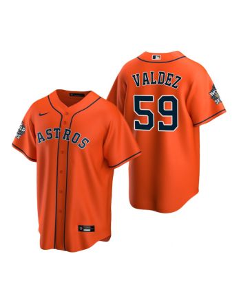 Houston Astros Framber Valdez 59 Orange 2022-23 World Series Jersey