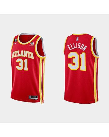 Atlanta Hawks 31 Malik Ellison 2022-23 Icon Edition Red Men Jersey