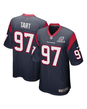 Teair Tart 97 Houston Texans 2023 Playoffs Patch Game Men Jersey - Navy