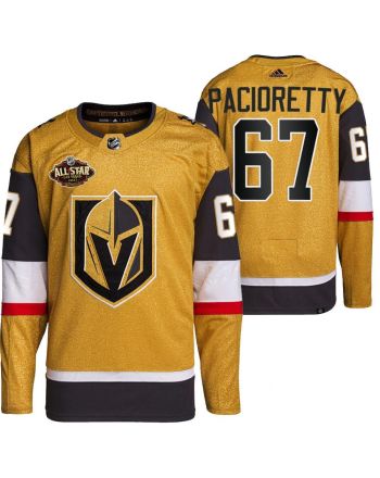 Men Vegas Golden Knights 67 Max Pacioretty Primegreen Gold Jersey 2023 All-Star Jersey