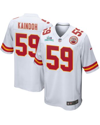 Joshua Kaindoh 59 Kansas City Chiefs Super Bowl LVII Champions Men Game Jersey - White