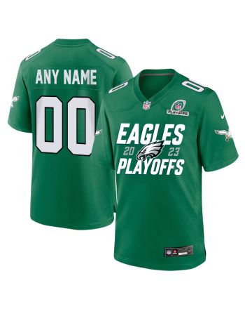 Philadelphia Eagles 2023 Playoffs Iconic Alternate Game Men Custom Jersey - Kelly Green