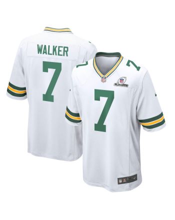 Quay Walker 7 Green Bay Packers 2023 Playoffs Patch Game Men Jersey - White