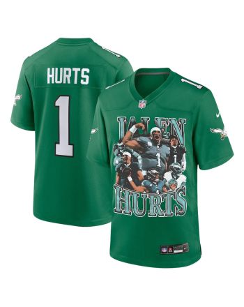 Jalen Hurts 1 Philadelphia Eagles Leadership Game Jersey - Men, Green