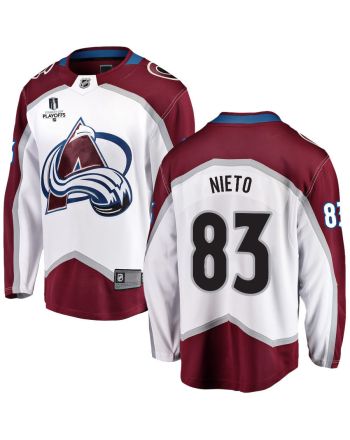 Matt Nieto 83 Colorado Avalanche Stanley Cup 2023 Playoffs Patch Away Breakaway Men Jersey - White