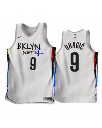 Goran Dragic 2022-23 Brooklyn Nets White 9 City Edition Jersey - Men Jersey