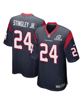 Derek Stingley Jr. 24 Houston Texans 2024 Divisional Patch Game Men Jersey - Navy