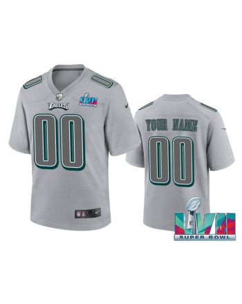 Philadelphia Eagles Super Bowl LVII Custom 00 Youth Atmosphere Game Jersey - Gray