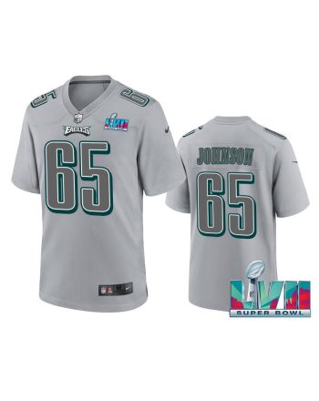 Lane Johnson 65 Philadelphia Eagles Super Bowl LVII Patch Atmosphere Fashion Game Jersey - Gray