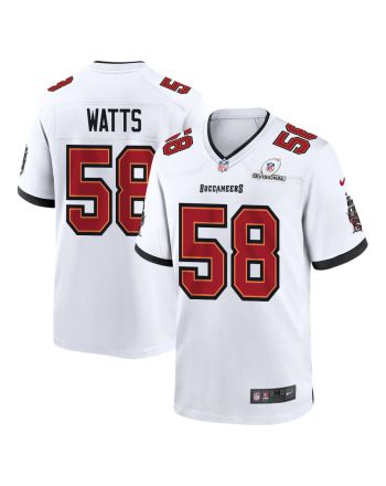 Markees Watts 58 Tampa Bay Buccaneers 2024 Divisional Patch Game Men Jersey - White