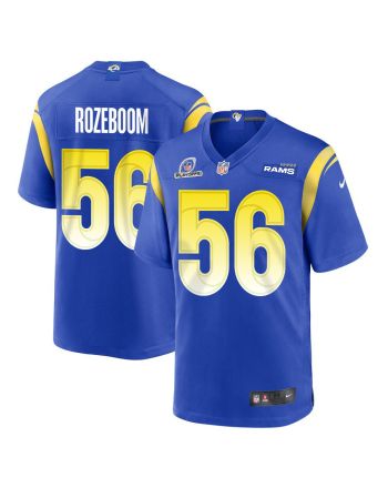 Christian Rozeboom 56 Los Angeles Rams 2023 Playoffs Patch Game Men Jersey - Royal