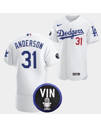 Los Angeles Dodgers Honor Vin Scully Tyler Anderson Commemorative patch Jersey White