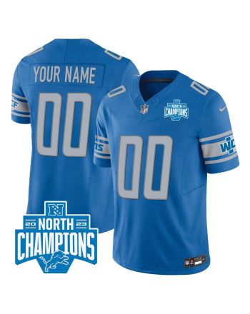 Detroit Lions 2023 NFC North Division Champions Patch Game Custom Men Jersey - Blue