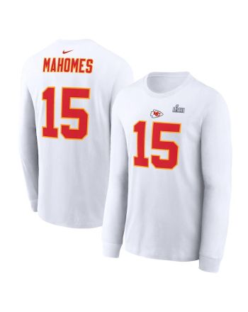 Patrick Mahomes Kansas City Chiefs Super Bowl LVII Long Sleeve T-Shirt - White