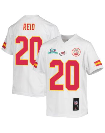 Justin Reid 20 Kansas City Chiefs Super Bowl LVII Champions Youth Game Jersey - White