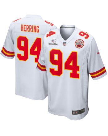 Malik Herring 94 Kansas City Chiefs 2024 Divisional Patch Game Men Jersey - White