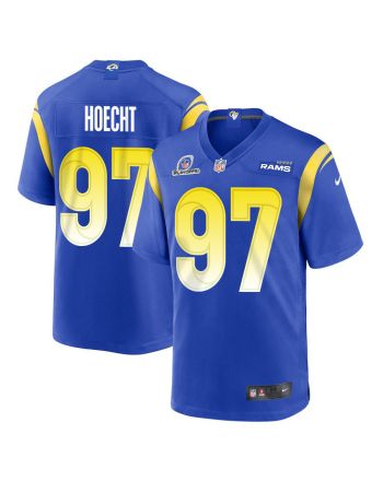 Michael Hoecht 97 Los Angeles Rams 2023 Playoffs Patch Game Men Jersey - Royal