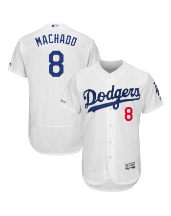 Manny Machado 8 Los Angeles Dodgers Majestic Home Collection Flex Base Player Elite Jersey - White