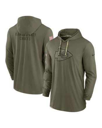 Men Kansas City Chiefs 2022 Salute to Service Tonal Pullover Hoodie - Olive