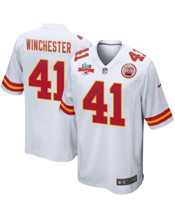 James Winchester 41 Kansas City Chiefs Super Bowl LVII Champions 3 Stars Men Game Jersey - White