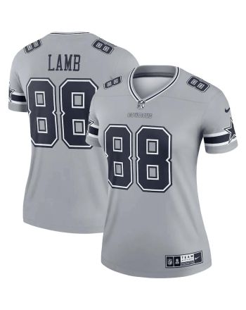 CeeDee Lamb 88 Dallas Cowboys Women's Inverted Legend Jersey - Gray