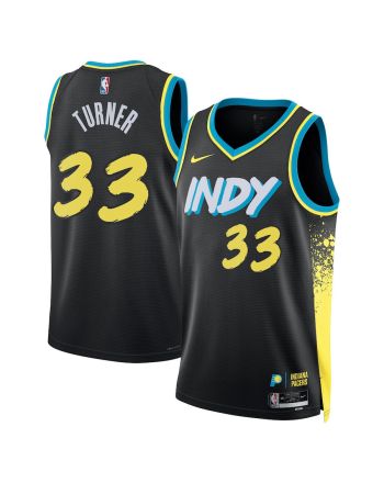 Myles Turner 33 Indiana Pacers 2023/24 City Edition Swingman Jersey - Black