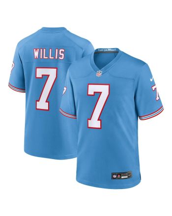 Malik Willis 7 Tennessee Titans Oilers Throwback Alternate Game Men Jersey - Light Blue