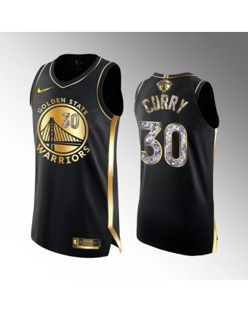 Golden State Warriors 30 Stephen Curry 2022 Western Conference Champion Black Jersey Gold Diamond