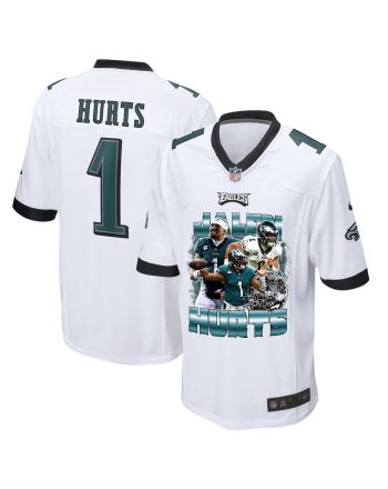 Jalen Hurts 1 Philadelphia Eagles Heartbeat Game Jersey - Men, White