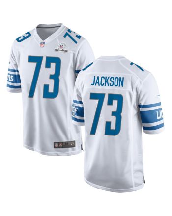 Jonah Jackson 73 Detroit Lions 2024 Divisional Patch Game Men Jersey - White