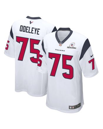 Adedayo Odeleye 75 Houston Texans 2024 Divisional Patch Game Men Jersey - White