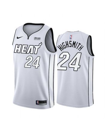 Miami Heat Haywood Highsmith White Hot 2022 Playoffs 24 Jersey